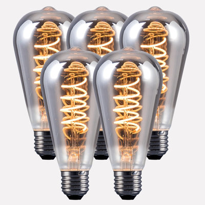 Harper Living 4 Watts St64 E27 Led Bulb Smoked Warm Dimmable, Pack Of 5 White
