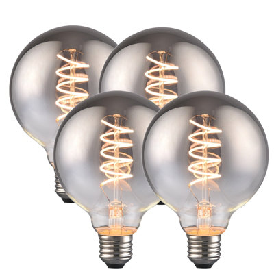 Harper Living 4 Watts G95 E27 Led Bulb Smoked Globe Warm White DimmablePack Of 4 from B&Q
