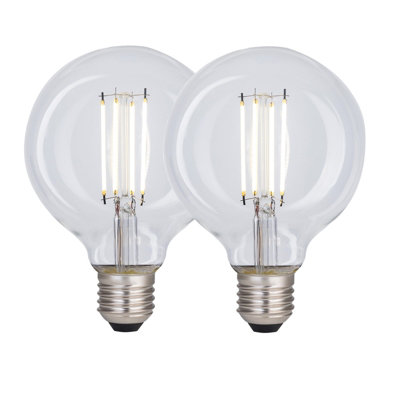 Harper Living 8 Watts G95 E27 Led Bulb Clear Globe Cool White DimmablePack Of 2 from B&Q