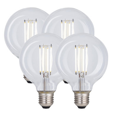 Harper Living 8 Watts G95 E27 Led Bulb Clear Globe Cool White DimmablePack Of 4 from B&Q