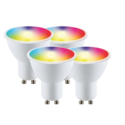 Harper Living Wi-Fi Gu10 5.5 Watts Led Smart Bulb, Rgb Cct 2700K-6500K, Dimmable, Pack Of 4 Light