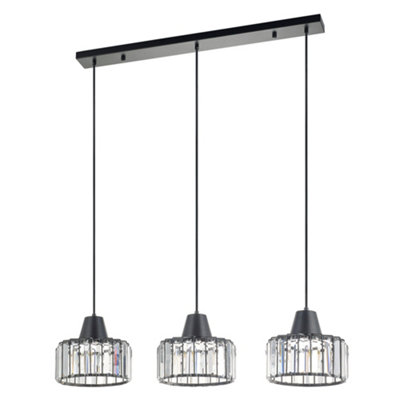 B&Q -  3 Light Bar Crystal Pendant Ceiling Light