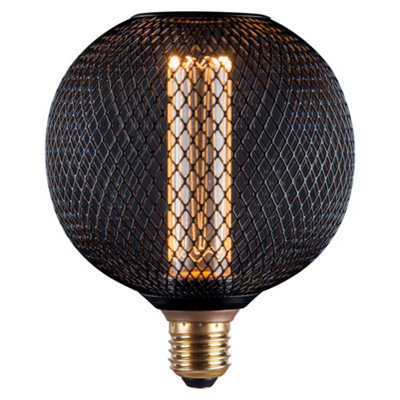 B&Q -  Metal Cage Led E27 BulbGlobe ShapeDimmable