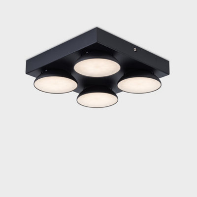 Harper Living Unisex Black 4 Light Led Square Ceiling Spotlight 4X 5W 3000K Dimmable - Image 6