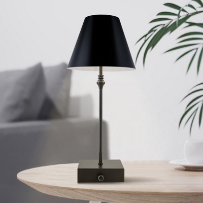 Harper Living Cordless Table Lamp5200Mah Battery Operated Desk LightModern Led Rechargeable Lamp With Dimmer Switch-Black from B&Q