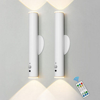 Harper Living 2 Packs Battery Operated Wall Lights With Motion Sensor, Rechargeable Wall Lamp Indoor, Led Wall Sconce, White