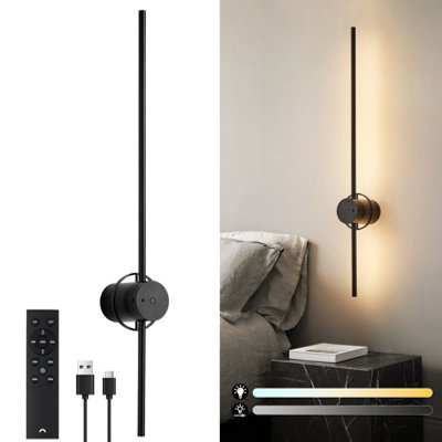 Harper Living Battery Operated Wall LightUsb Rechargeable Wall Lamp With Remote & Touch ControlModern Linear Wall Sconces
