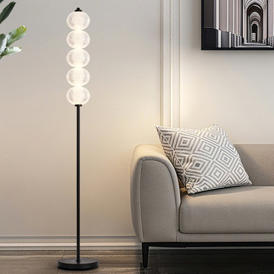 Harper Living Black Led Floor Lamp 20W 2400Lm Bright Standing Lamp With Foot Switch, Colour Temps, Modern Corner Lamp Size 3