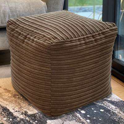 Beautiful Beanbags Jumbo Cord Beanbag Cube Footstool Large Pouffe Bean Bags from B&Q