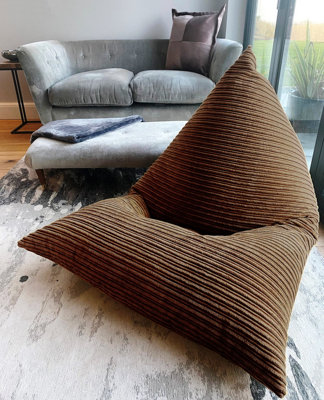 Beautiful Beanbags Adult Jumbo Cord Beanbag Wedge Ready Filled Bean BagsBrown from B&Q