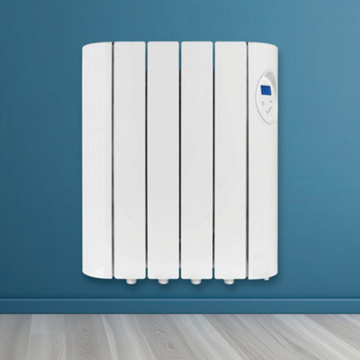 B&Q -  Electric Panel Heater 600W Oil Filled Radiator Day Timer Wall Mounted Low Energy Retention Digital Thermostat Convector