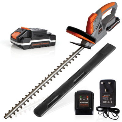 B&Q -  Cordless Hedge Trimmer 20V Lightweight Handheld Garden Electric Hedge Li Ion 1Hr Fast Charge Battery And Charger Included