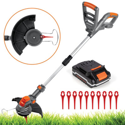 Terratek Cordless Grass Strimmer 20V 1Hr Fast Charge Rechargeable Garden Grass Trimmer With 10 Blades Battery And Charger Included from B&Q