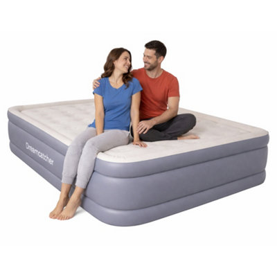 B&Q -  Premium Blow Up Inflatable King Air Bed Mattress With Built In Pump 218X165X50Cm And Storage Bag Included
