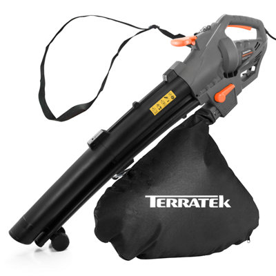 Terratek 3000W Corded Leaf Blower & Vacuum, 3-In-1 Mulcher, Bag, 10M Cable 35L