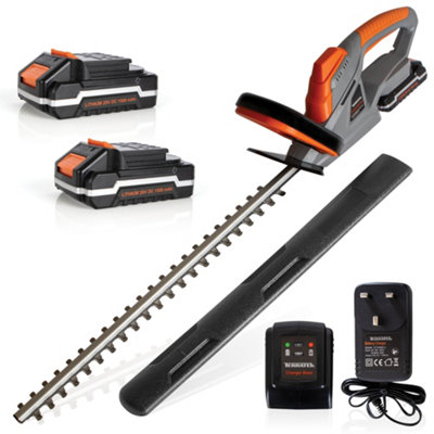 Terratek Cordless 20V Hedge Trimmer - 2x 20V Batteries & Charger Included - 51cm Cutting Length - Fast Charge - Orange - Image 3