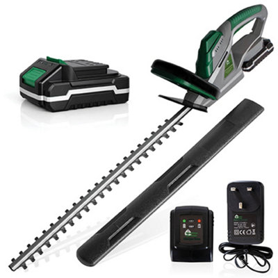 Gracious Gardens Unisex Green Cordless Hedge Trimmer 18V Li Ion Battery Charger & Guard Included In Small - Image 4
