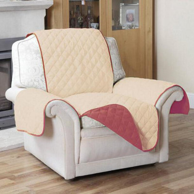 B&Q Easylife  Quilted Furniture Protector - 2 Seater Sofa - Camel/red