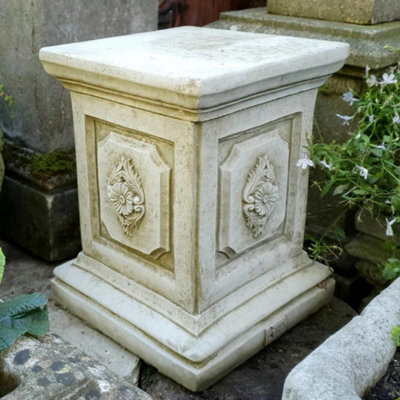 Spa White 'Cartouche Plinth' Square Statuary Pedestal Large