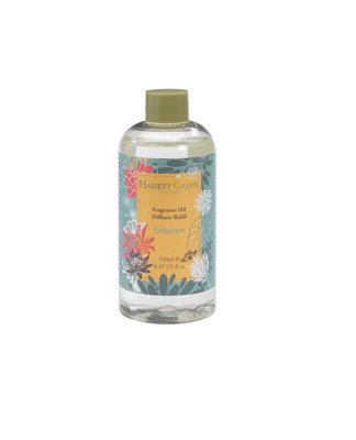 Hassett London - Enlighten - Fragrance Oil Reed Diffuser Refill - Larger Size 250Ml Bottle Green