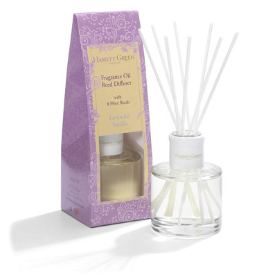 B&Q - Hassett Green LondonLavender VanillaFragrance Oil Reed Diffuser100Ml Glass Bottle With 8 Fibre Reeds