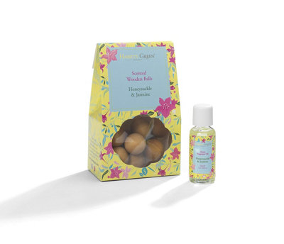 Hassett Green LondonHoneysuckle & Jasmine Scented Wooden BallsPack Of 12 With 30Ml Fragrance Oil from B&Q