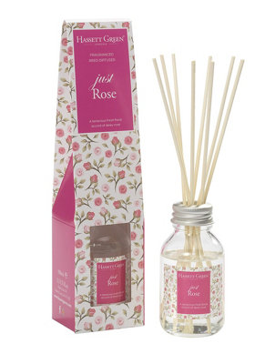 Hassett Green LondonJust Rose Fragrance Oil Reed Diffuser 100MlLong Lasting Home Indoor Fragrance With 8 Rattan Reeds