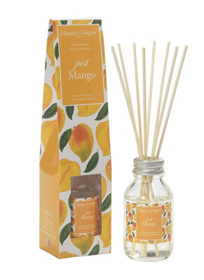 Hassett Green LondonJust Mango Fragrance Oil Reed Diffuser 100MlLong Lasting Home Indoor Fragrance With 8 Rattan Reeds