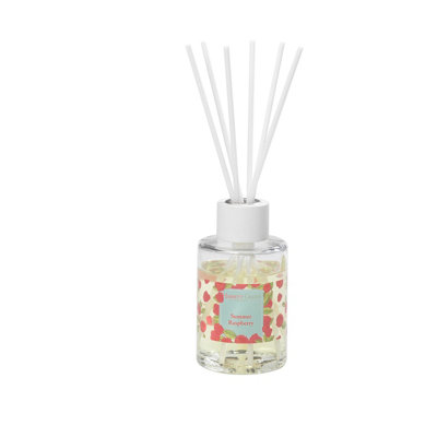 B&Q - Hassett Green LondonSummer RaspberryLarge Fragrance Oil Reed Diffuser200Ml Glass Bottle With 6 Thick Fibre Reeds