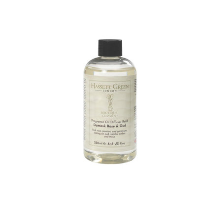 B&Q - Hassett Green LondonDamask Rose & OudFragrance Oil Reed Diffuser RefillLarger Size 250Ml Bottle