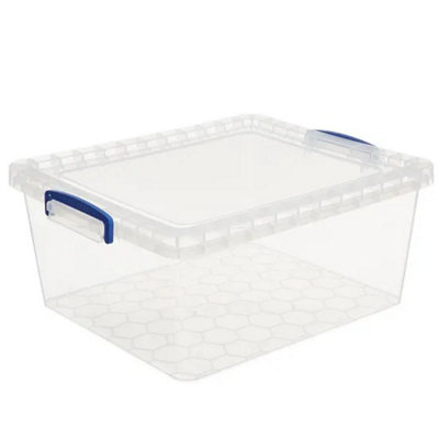 Really Useful Box Nest & Stack 17.5 Litre Clear Plastic Storage Box from B&Q