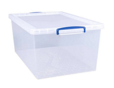 Really Useful Box Nest & Stack 62 Litre Clear Plastic Storage Box from B&Q