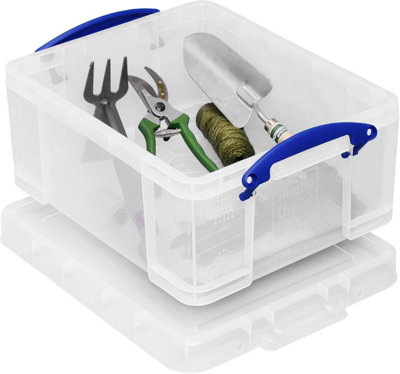 Really Useful Box Plastic Storage Litre Clear Size 21