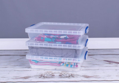 Really Useful Products 10.5 Litre BoxNestable ClearTransparent ClearPack Of 3 In Card from B&Q