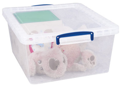 Really Useful Nestable Plastic Storage Box 17.5 Litre Clear (Pack Of 3) - Image 4