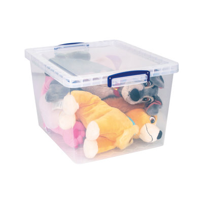 Really Useful Box Plastic Storage Box 33.5 L Transparent 38.3 X 46 X 28.5 Cm Pack Of 3 - Image 3