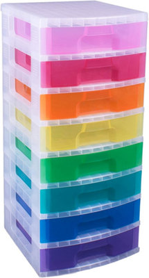 Really Useful Box Company Plastic Storage Box Tower Really Useful 8X9.5 Litre Clear Frame