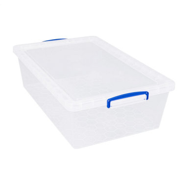 Really Useful Box Nest & Stack 43 Litre Clear Plastic Storage Box from B&Q