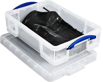 Really Useful Box Plastic Storage 24.5 Litre Clear from B&Q