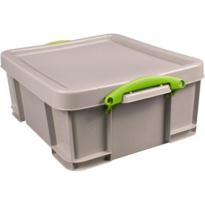 Really Useful 18 Litre Plastic Storage Box with Lid Grey (18RDG) - Image 8