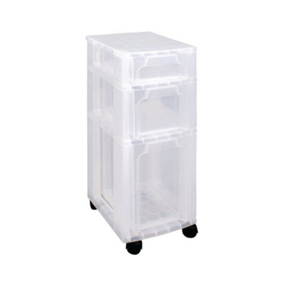 Tower Clear Really Useful Slimline Storage 3 Drawer - Image 2