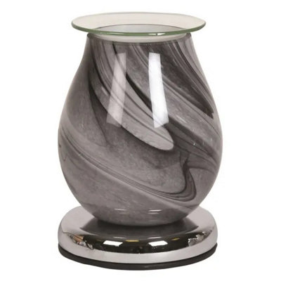 B&Q -  Grey Swirl Electric Wax Melter 16Cm
