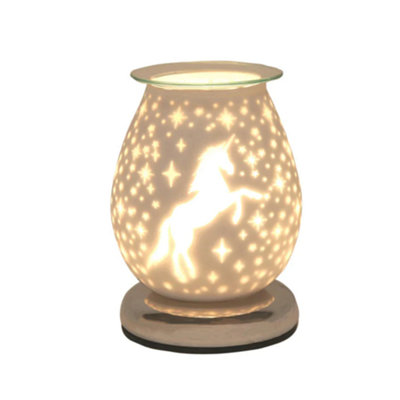  - Aroma Electric Wax Melt Burner TouchWhite Satin Unicorn