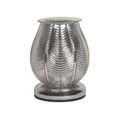 Aroma Electric Wax Melt Burner TouchRibbed Silver Lustre from B&Q