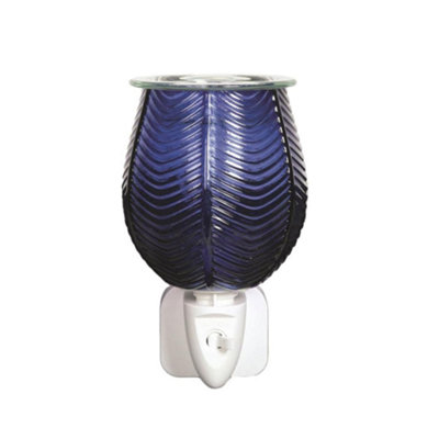  - Aroma Wax Melt Burner Plug InRibbed Blue Lustre