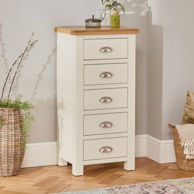 The Furniture Market Cotswold Cream Painted 5 Drawer Tallboy Chest Of Drawers from B&Q