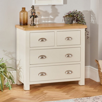 The Furniture Market Cotswold Cream Painted 2 Over 2 Drawer Chest Of Drawer from B&Q