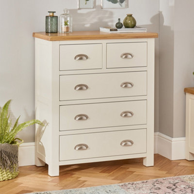 The Furniture Market Cotswold Cream Painted 2 Over 3 Drawer Chest Of Drawer from B&Q