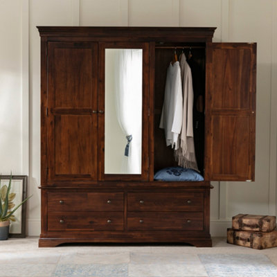 The Furniture Market French Hardwood Triple Wardrobe from B&Q