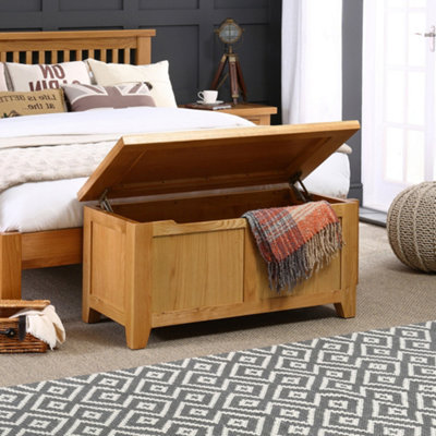 The Furniture Market Cheshire Oak Blanket Bedding Storage Box from B&Q